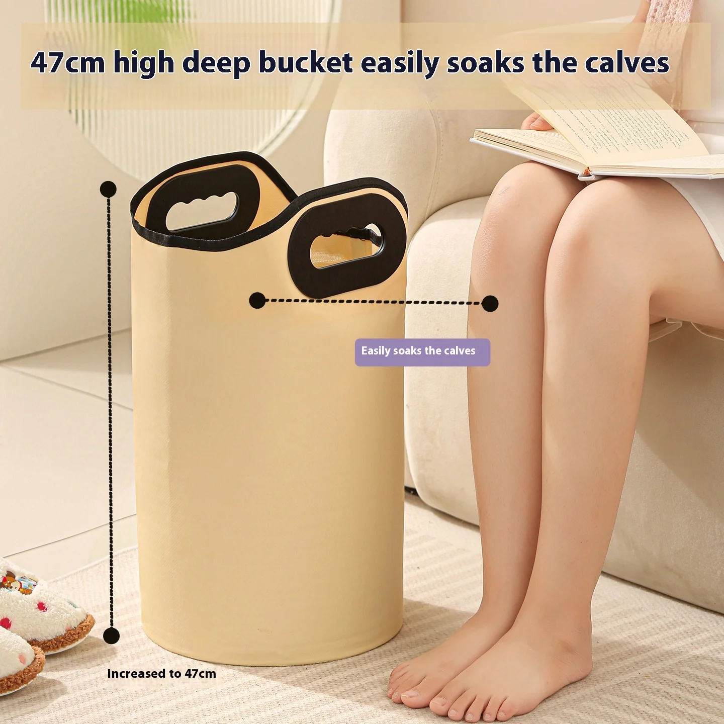 

Collapsible Foot Spa Bath Tub with Heated Retention & Drain Hose, Portable Deep Bucket for Pedicure Home Travel