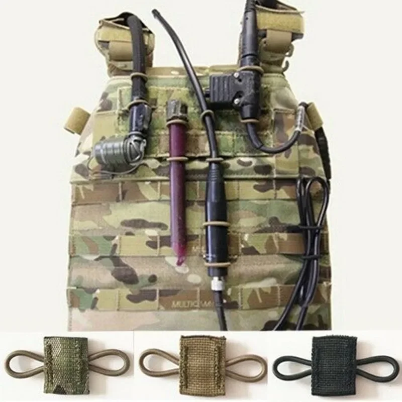Tactical Molle Elastic Ribbon Buckle Binding Retainer Antenna Holder for PTT Antenna Stick Pipe Webbing Buckle Vest Accessories image 3