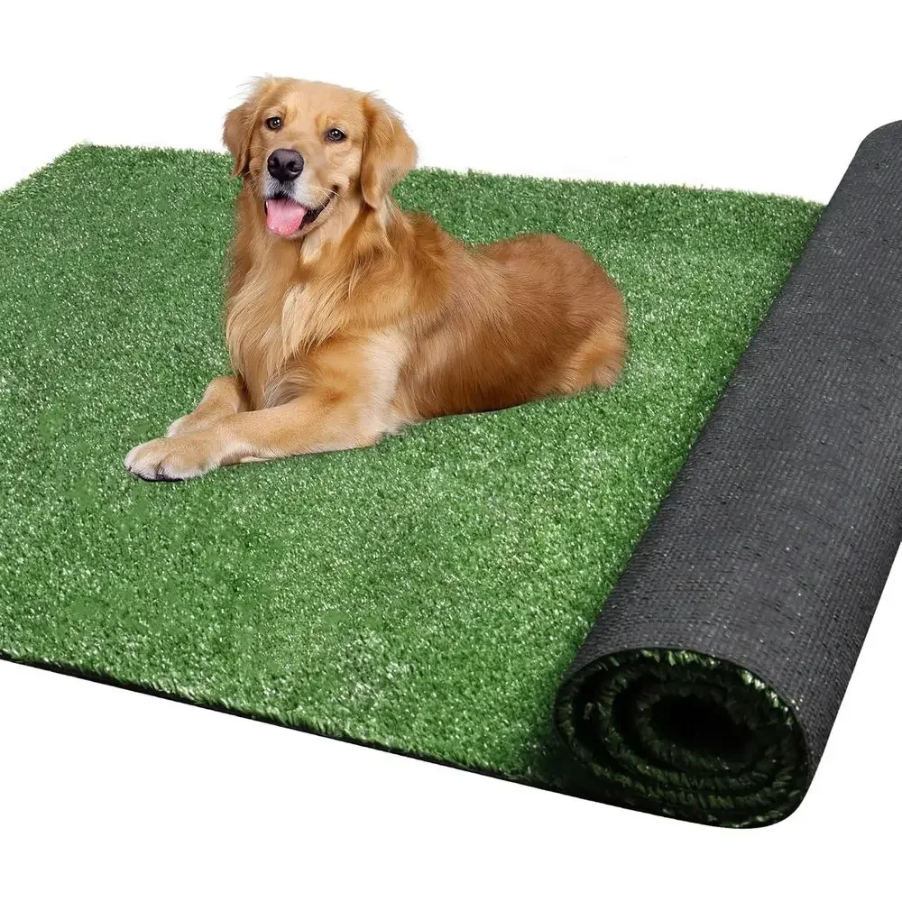 0.4 Inch Artificial Grass Turf, Synthetic Lawn for Indoor and Outdoor Use, Green Garden Balcony Rug with Drainage Holes, Customi