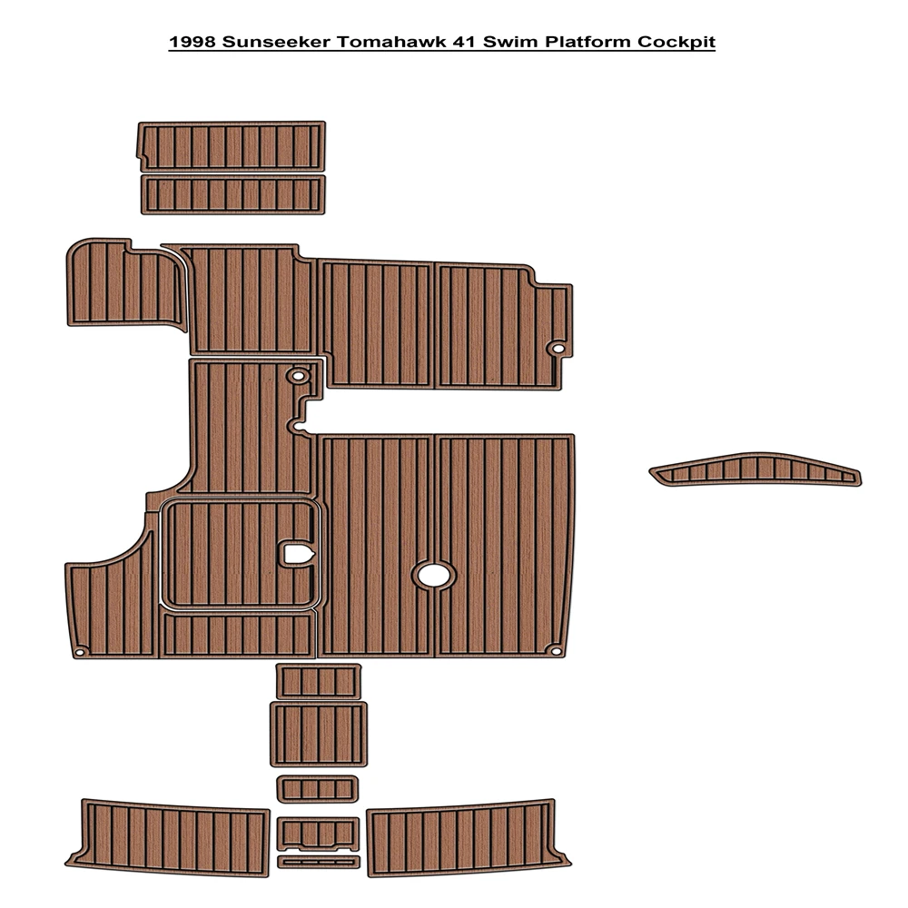 

1998 Sunseeker Tomahawk 41, платформа для плавания, кокпита, лодка, EVA, пол из тикового дерева, SeaDek, стиль Gatorstep, самоклеящиеся dwseryy