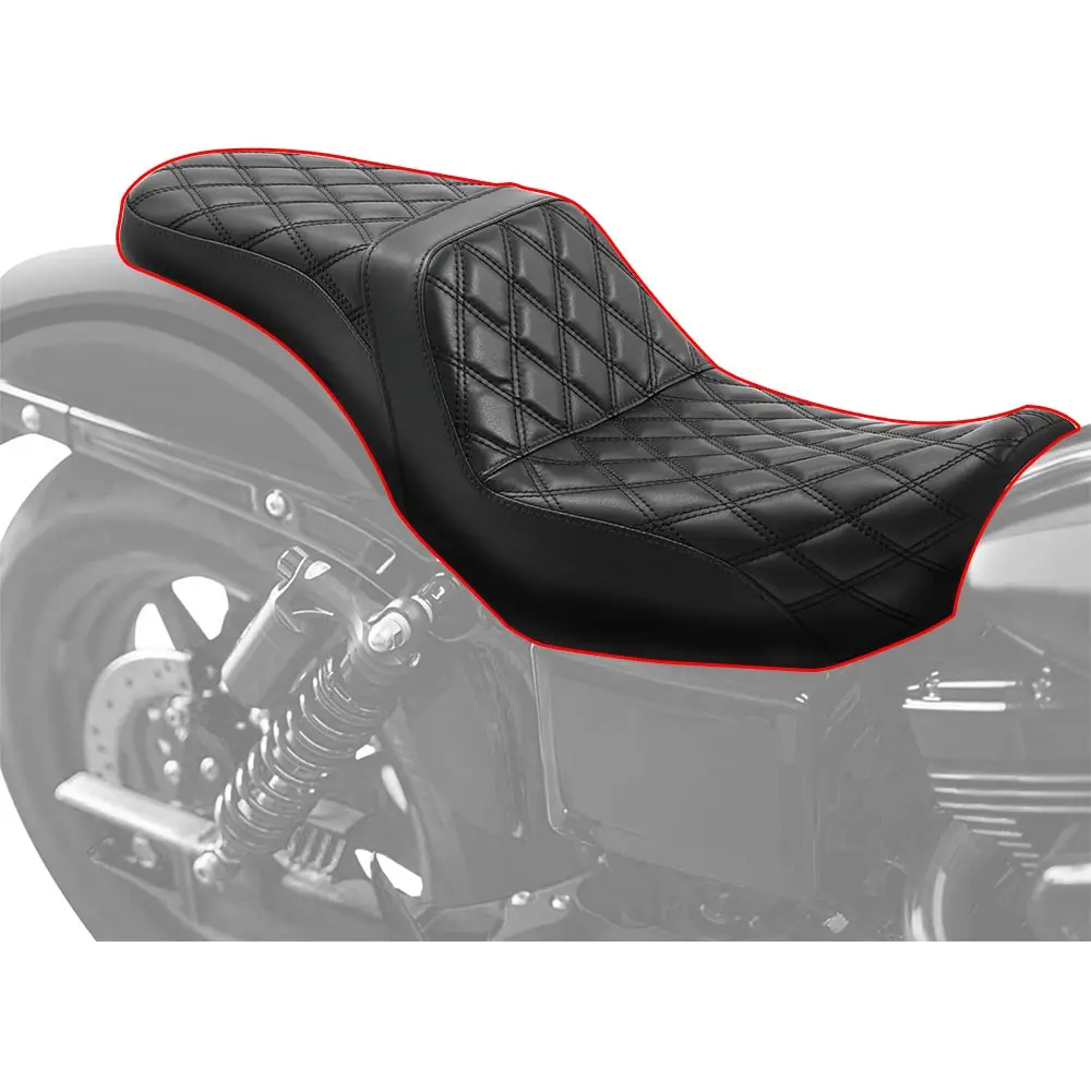 Motorcycle Two-Up Rider Driver Passenger Saddle Cushions Seat Black Accessories Fit For Harley Dyna Super Glide FXD/I 2006 -2010