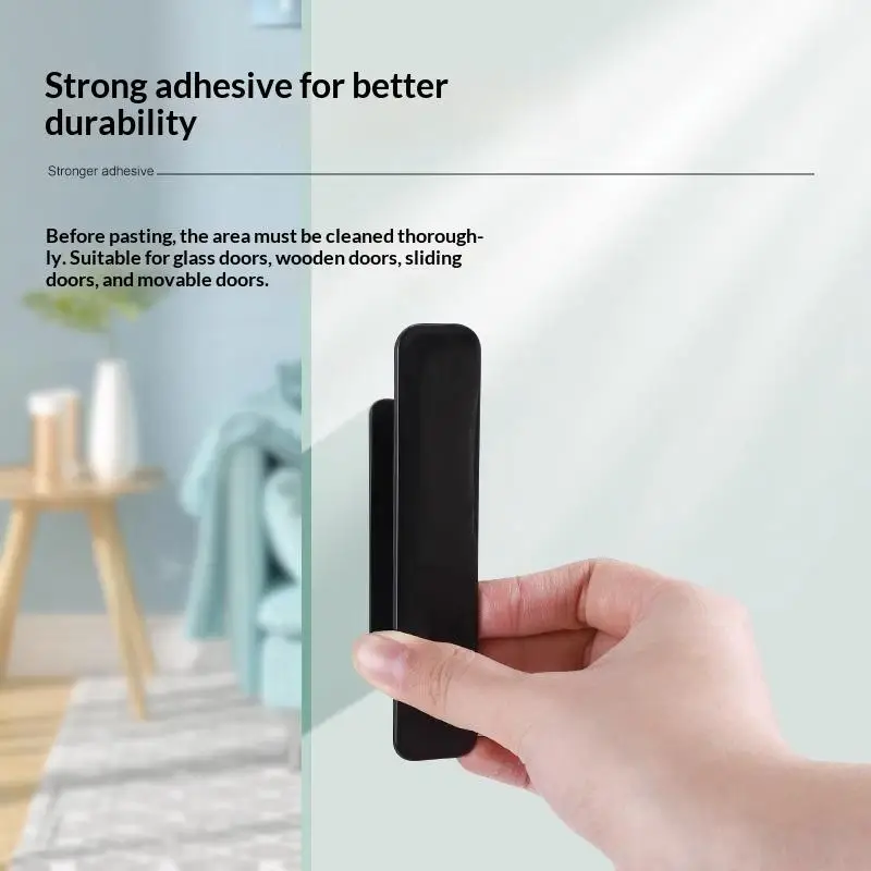 No Drill Self-adhesive Furniture Handles 2pcs Non-punching Drawer Pulls for Rental Home Cabinet Window Balcony Door