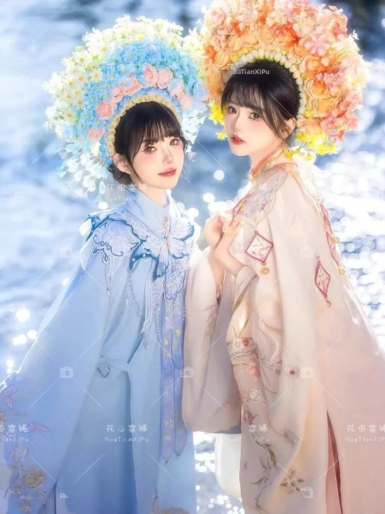 

Женский костюм Ханьфу Xunpu в стиле династии Мин с юбкой-шлейфом для путешествий и фотосессий, этническая одежда, весна 2024, женская мода