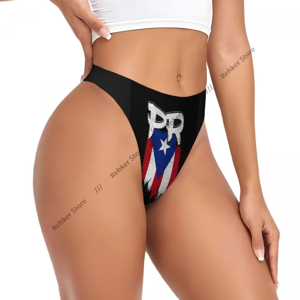 

Sexy Women Underwear Puerto Rico Flag Thong Panties G-string