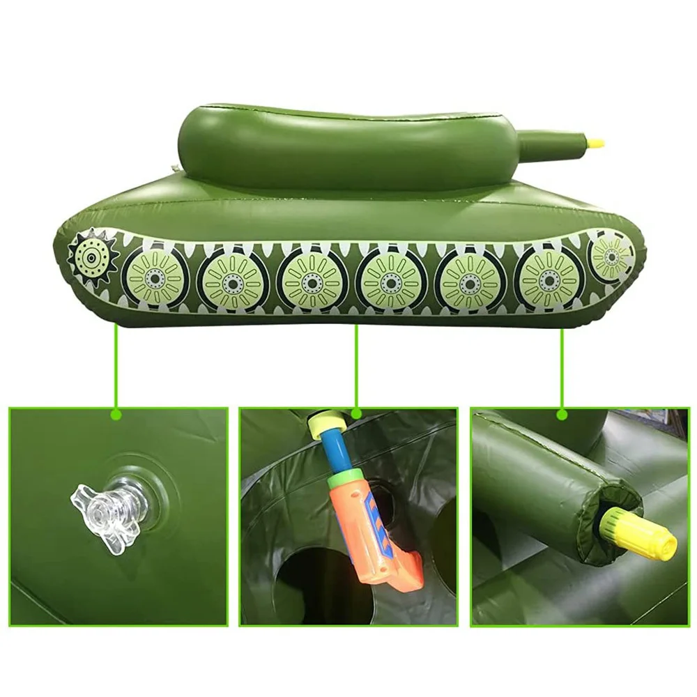 Flotador inflable para piscina con tanque de agua y cañón de agua: juguete de batalla de agua para adultos |   Diversión en la fiesta en la piscina de verano