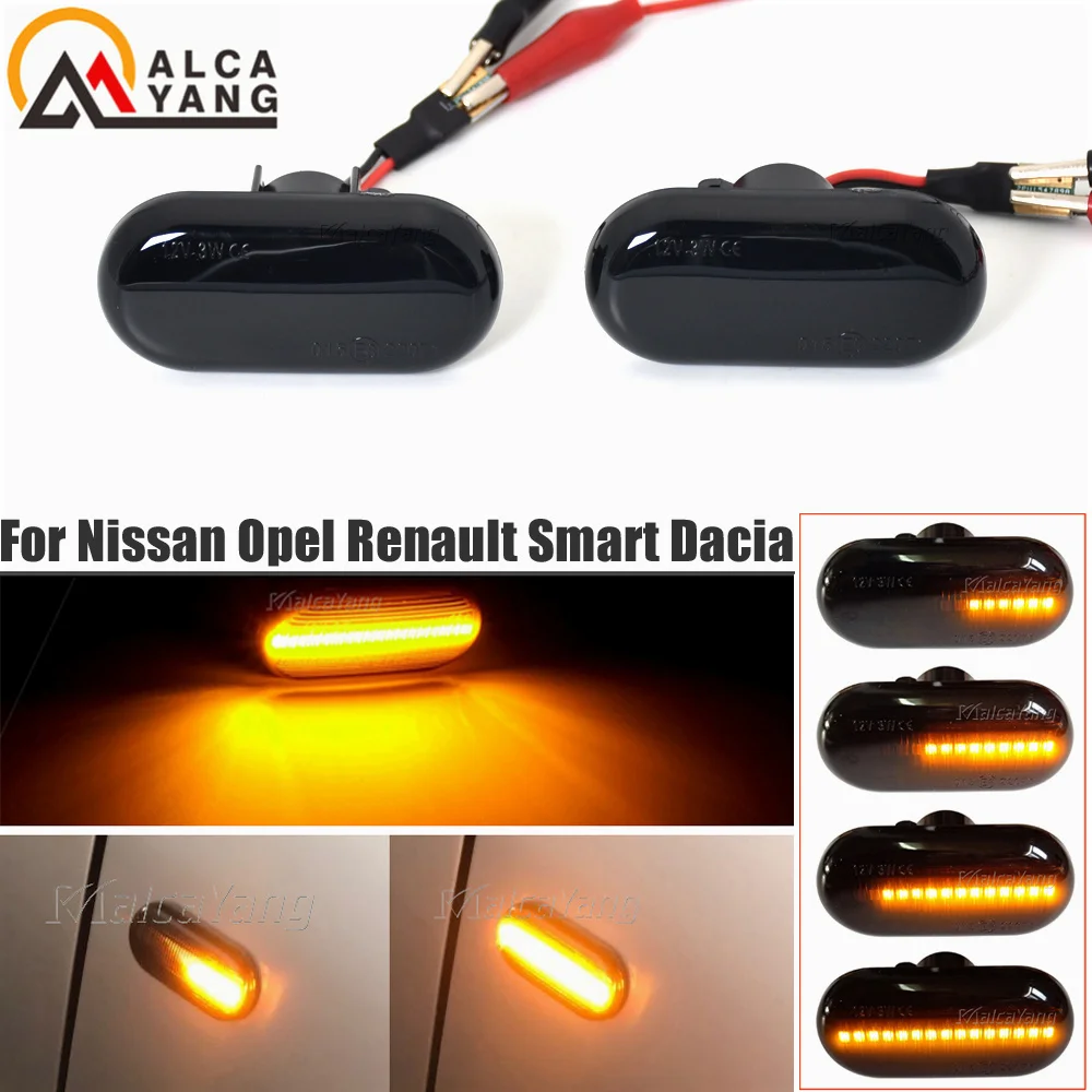 Luz LED intermitente secuencial de posición lateral para Dacia Duster Dokker Lodgy Renault Megane 1 Clio1 2 KANGOO ESPACE Smart