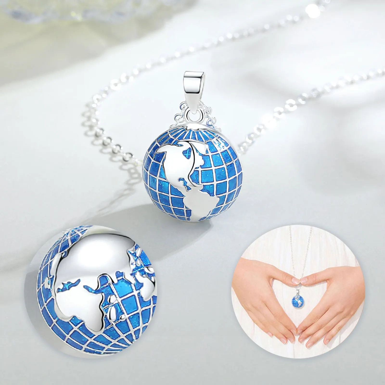 Eudora 20mm Harmony Ball Earth Pendant Pregnancy Bola Angel Caller Baby Wishing Chime Ball Necklace Women Jewelry Baby Mom Gift