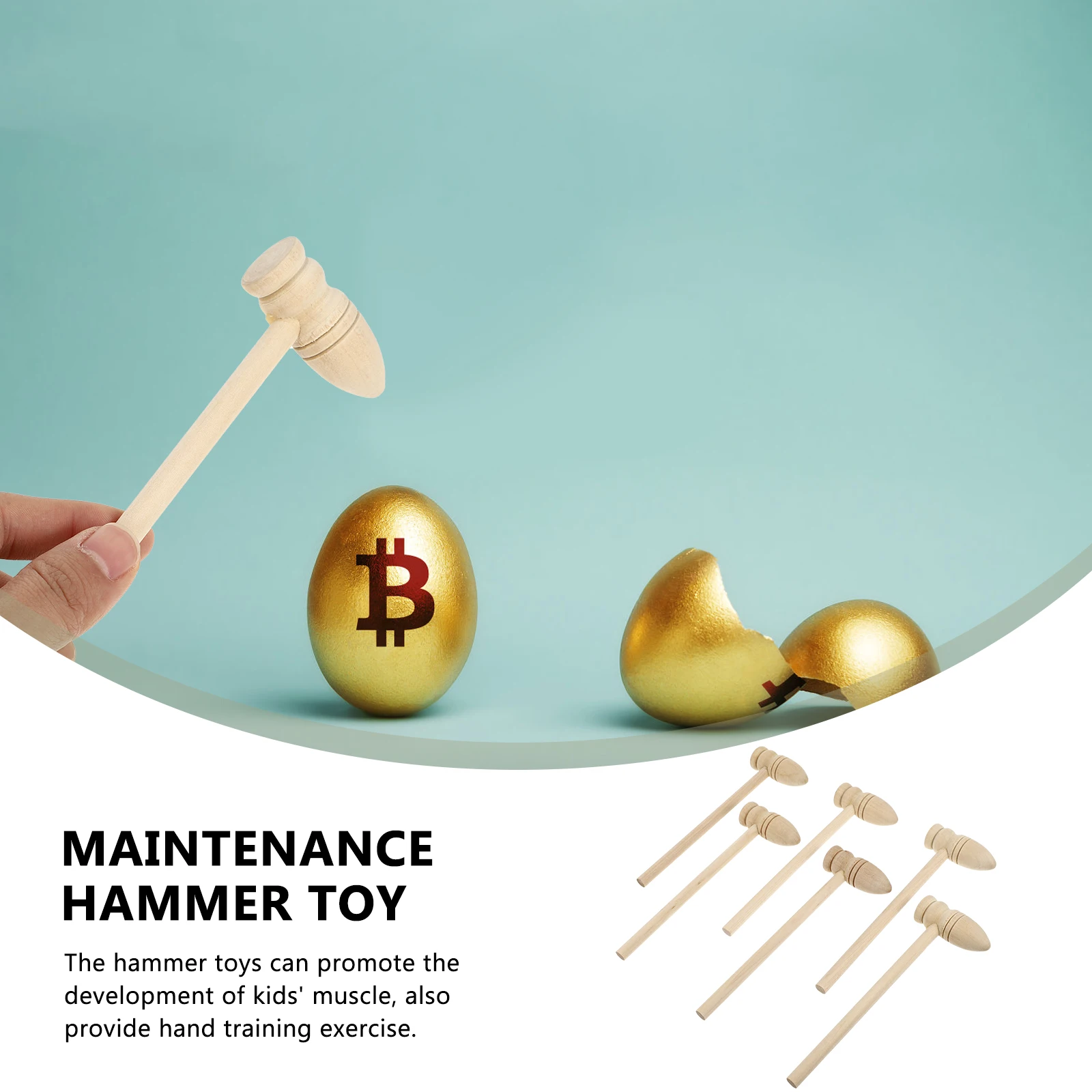 

20pcs Wooden Mallet Toys for Kids Small Hammer Tools Mini Wooden Hammers Educational Play Parent-Child Interactive Safe
