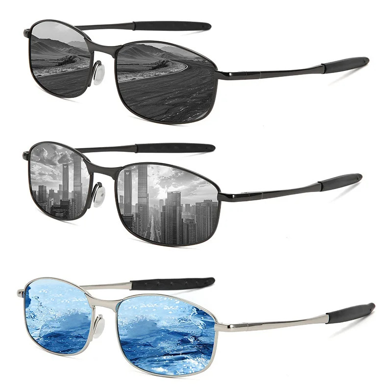 

Men Women Polarized Sunglasses Retro Metal Square Driving Sun Glasses UV400 Outdoor Sports Cycling Fishing Goggles Eyewear