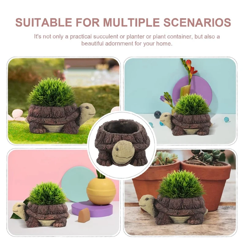 Succulent Flower Pot Mini Resin Plant Pot Resin Succulent Pot For Office Desktop Table Ornament Hedgehog Durable Easy To Use