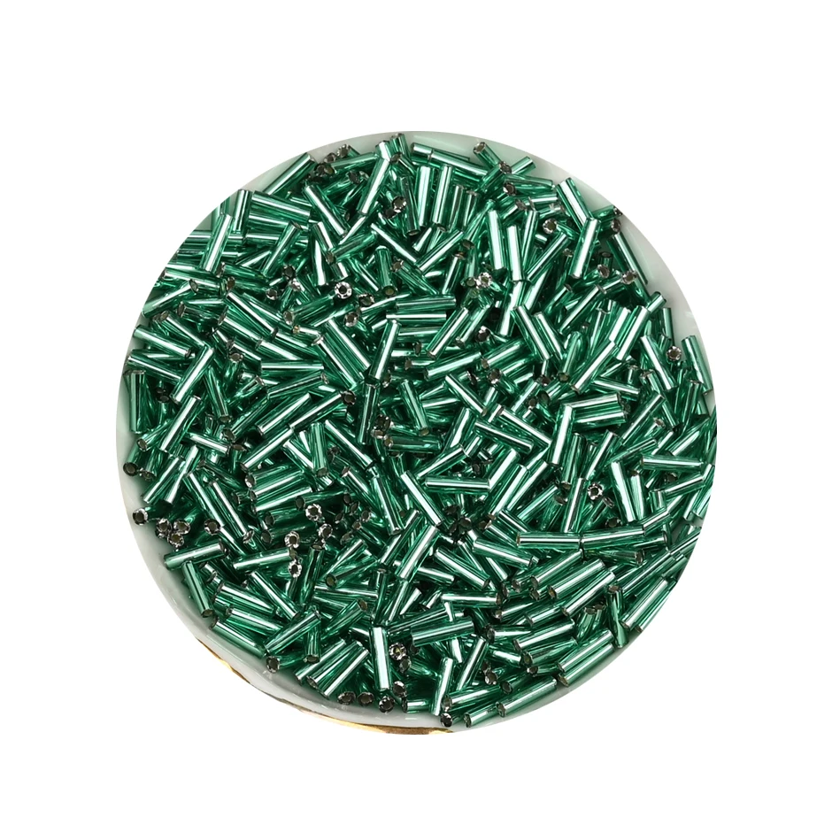 6mm Silver Lined Glass Bugle Beads Clear Tube Loose Glass Spacer Beads For DIY Bracelet Jewelry Craft Making Beading Sewing