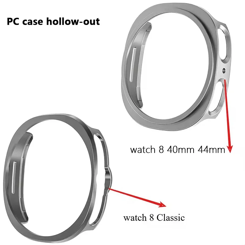 Чехол для ПК для Samsung Galaxy Watch 8, 40 мм, 44 мм, 46 мм, полый защитный бампер, универсальный Galaxy Watch 8, классические аксессуары