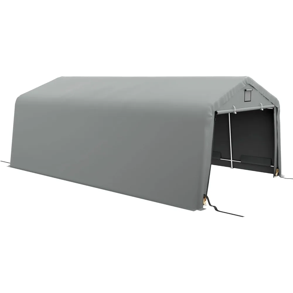 

12' x 20' Heavy Duty Carport, Portable Garage Canopy Tent with 2 Ventilation Windows and Large Door, for Car, Truck, Boat, Moto