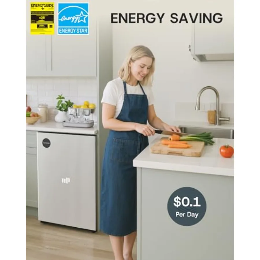 Minilodówka 70 litrów, jednodrzwiowa, mała lodówka, lodówka do akademika z 7-stopniową regulacją temperatury, kompaktowa lodówka.
