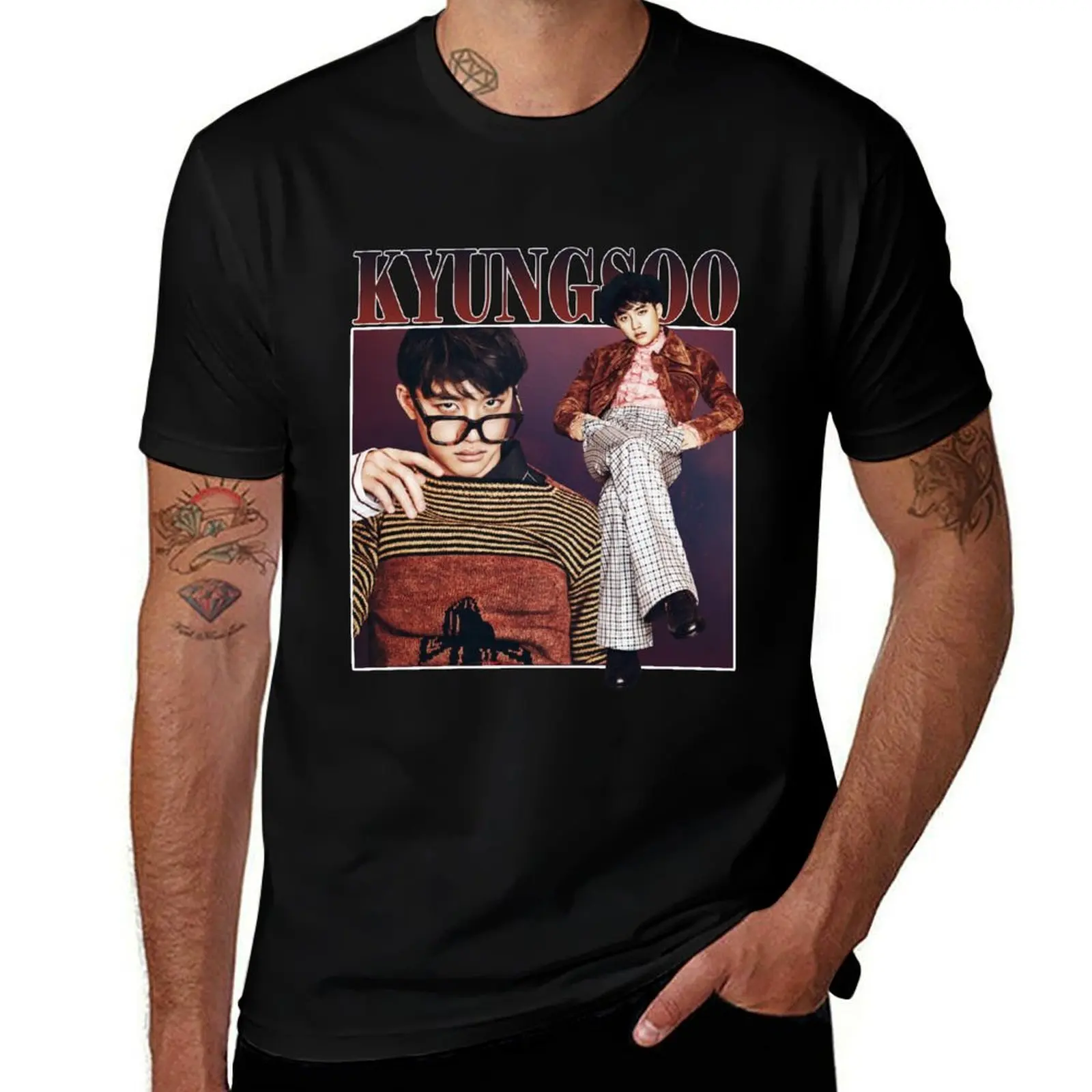 Kyungsoo Tribute T-Shirt All Match Basic Short Sleeve Top T-Shirt