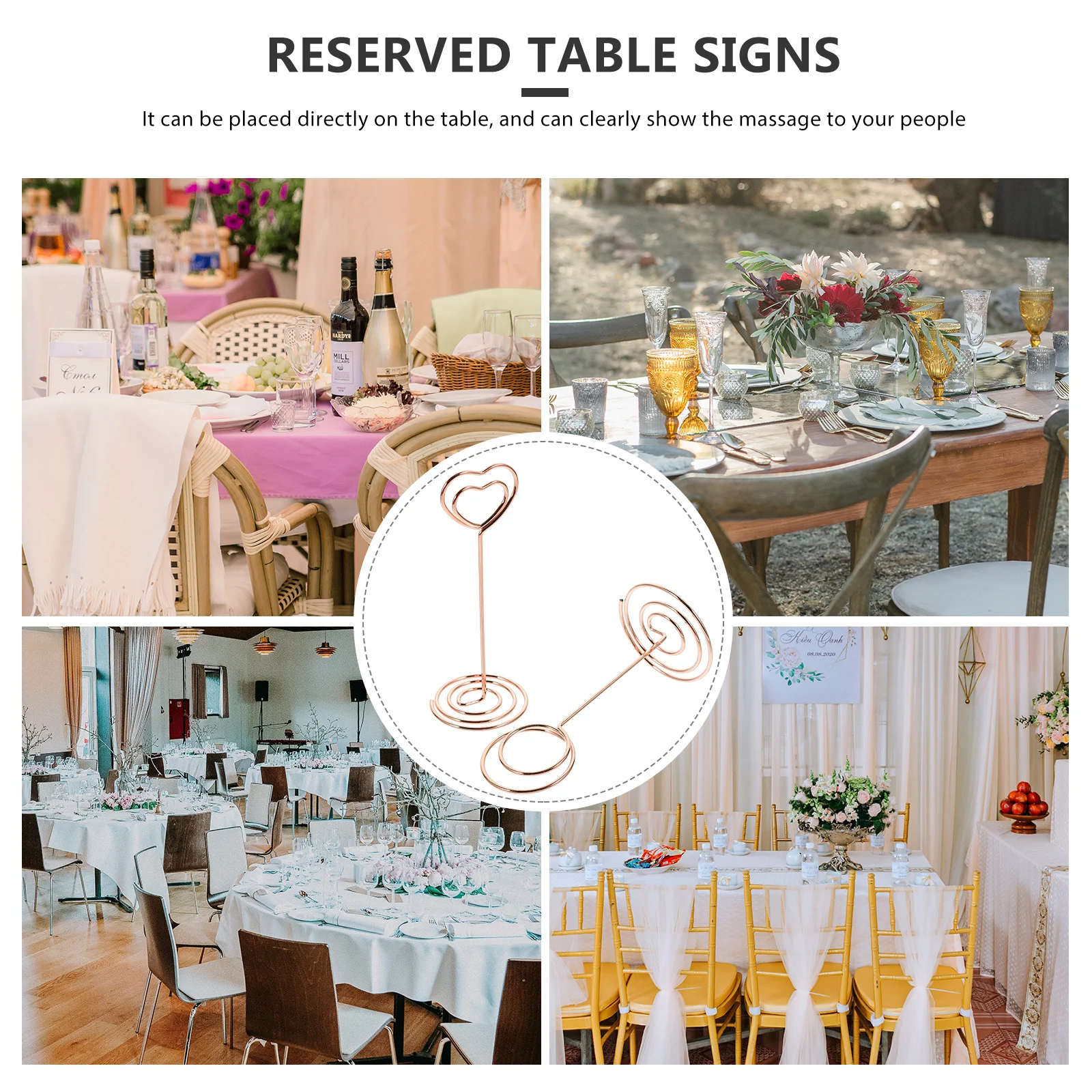 8 قطعة حاملي بطاقات الجدول حامل صور كليب حامل لحفل زفاف ديكور حامل صور صغير حامل مذكرة كليب الجدول #1