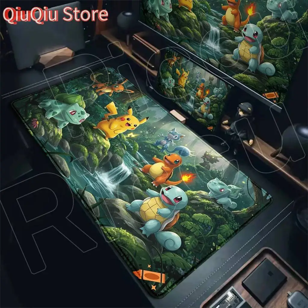 P-pokemon Bulbasaur Mouse Mats Rubber Mousepad Large Anime Gaming Accessories Pad Kawaii Carpet Cabinet Keyboard Office Deskmat — product photo 1 of 1