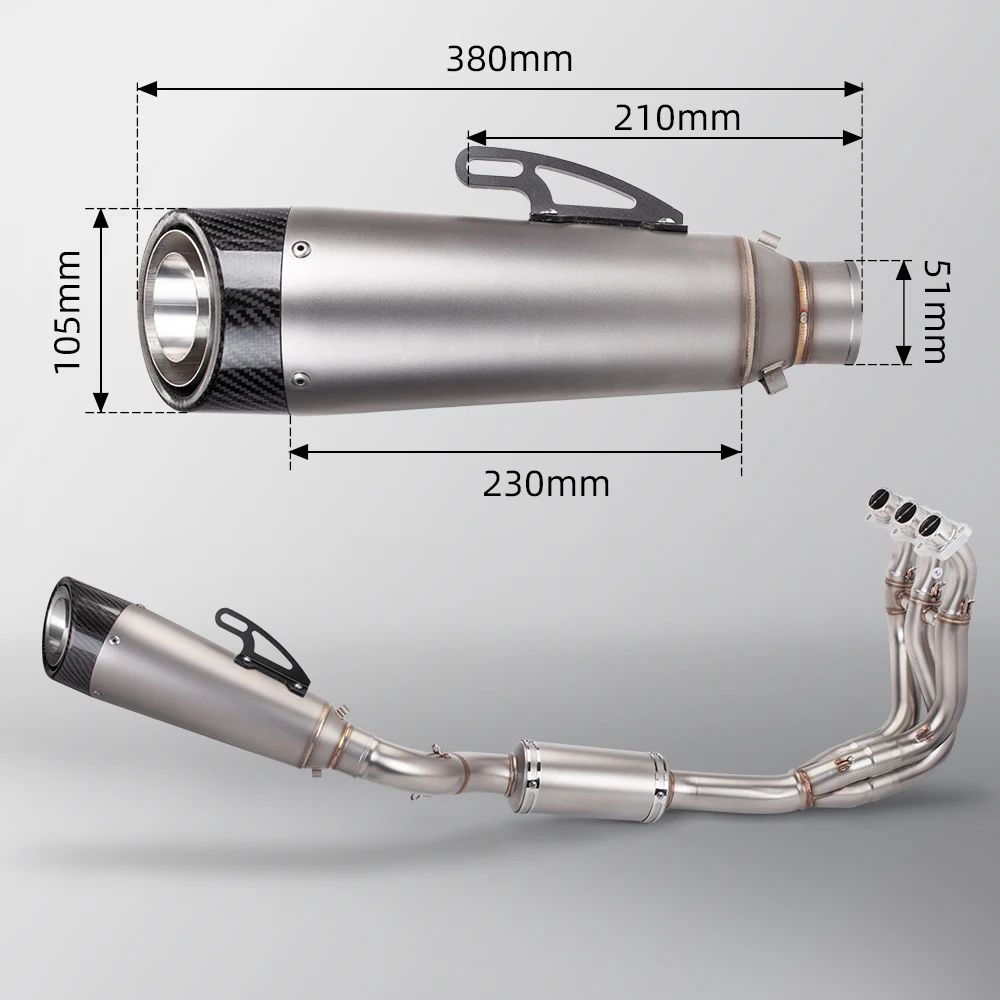 

For Triumph Daytona 660 Tiger Sport660 Trident660 2021-26 Motor Exhaust Full System Manifold Pipe Project Muffler With DB Killer