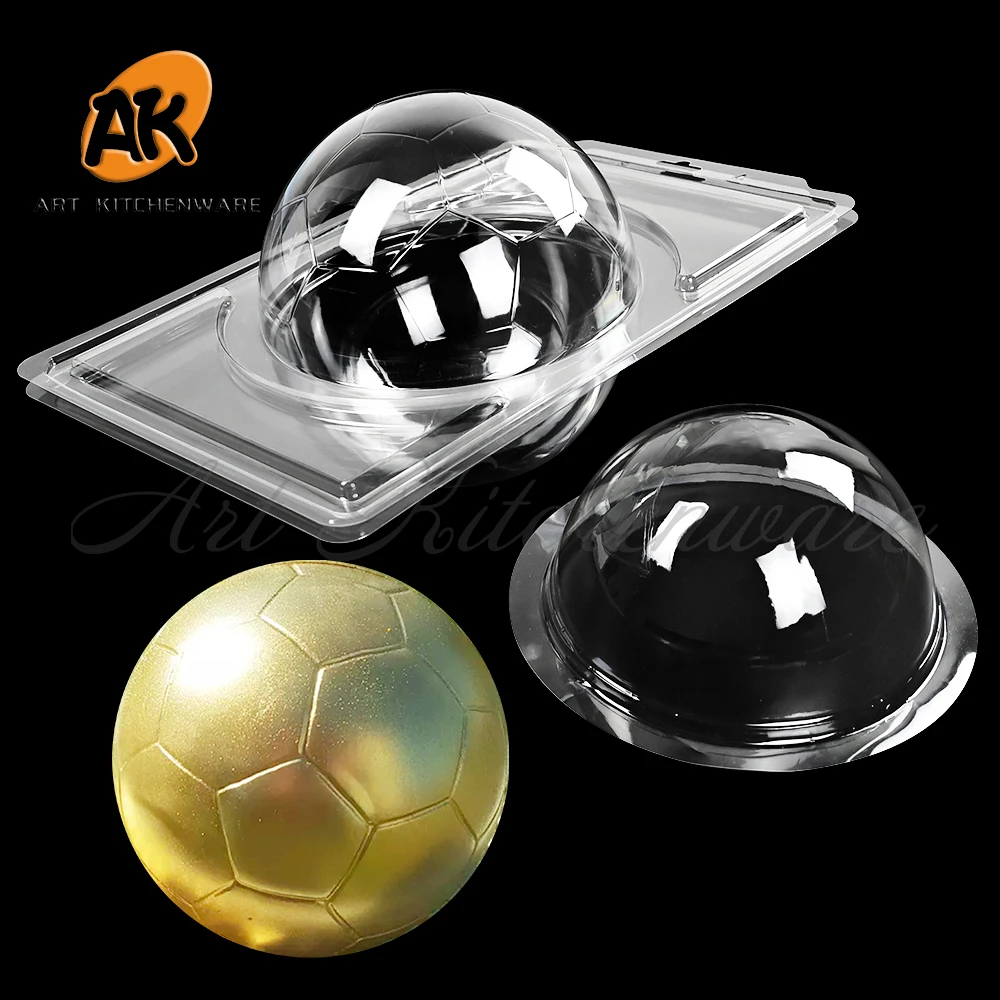 Football Plastic Chocolate Mold DIY Soccer Buttercream Mousse Candy Pastry Mould Cake Decorating Tool Kitchen Baking Accessories