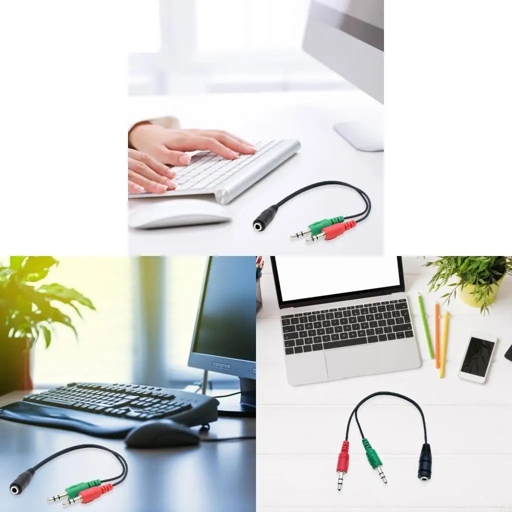 

2 in 1 Headphone Splitter 3.5mm Female to 2 Male Earphone Splitter 2 Port Cable