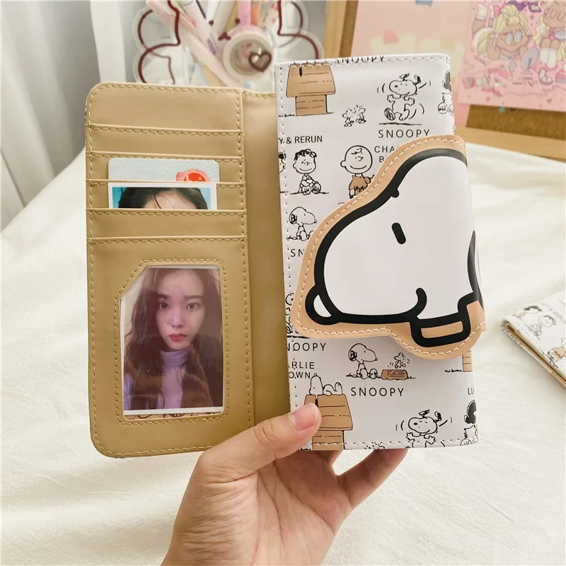 

Snoopyed Creative Peripheral Cartoon Cute Short - Length and Long - Length Wallets, Change Purses, PU Zipper Coin Change Purses