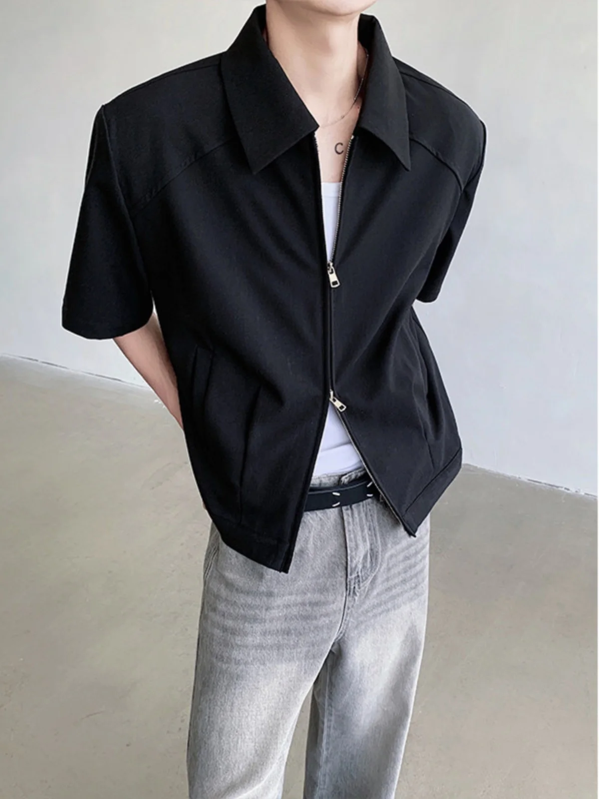 

Мужская футболка Cleanfit High Street с коротким рукавом, американская модель, молодежная, модная, свободного кроя, с металлическим декором, летний топ