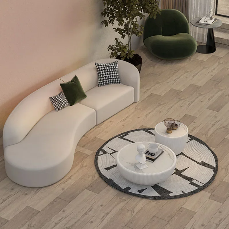 Nowoczesna zakrzywiona Sofa biaลa Japandi Elegantes 3 Sofa do siedzenia chmura europejska Sofa leniwa sypialnia naroลผnik meble Muebles