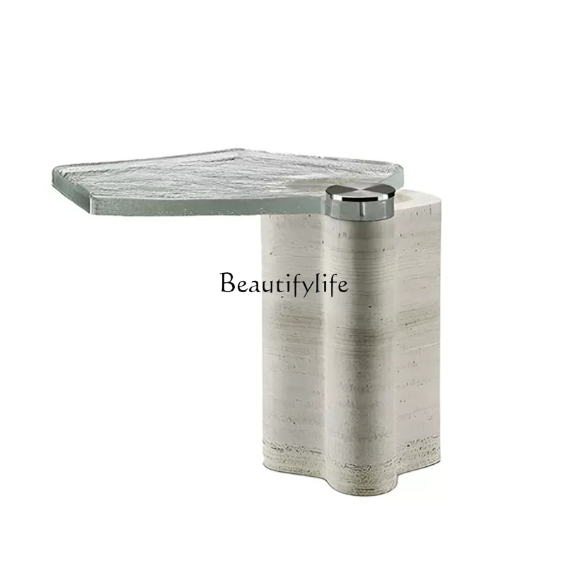 

Creative Personality Design Irregular Coffee Table Light Luxury Rotatable Marble Side Table Small Household Furniture