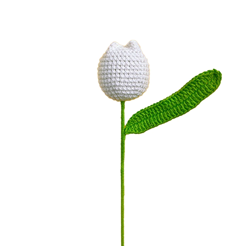 Creative Yarn Floral Arrangement Charming Handwoven Tulip Decor Low Maintenance Flowers Unique Home Decor Creative
