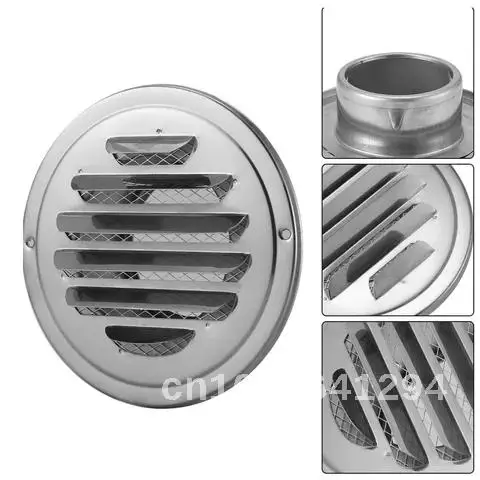 77/100mm Stainless Steel Ventilation Grille Round Exhaust Grille With Flange Keep Indoor And Outdoor Air Circulation