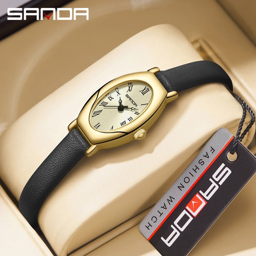 SANDA ใหม่ 1123 แฟชั่นผู้หญิงนาฬิกาควอตซ์เรียบง่ายขนาดกะทัดรัด Cersatile กันน้ําโรมัน Niche นาฬิกาผู้หญิง