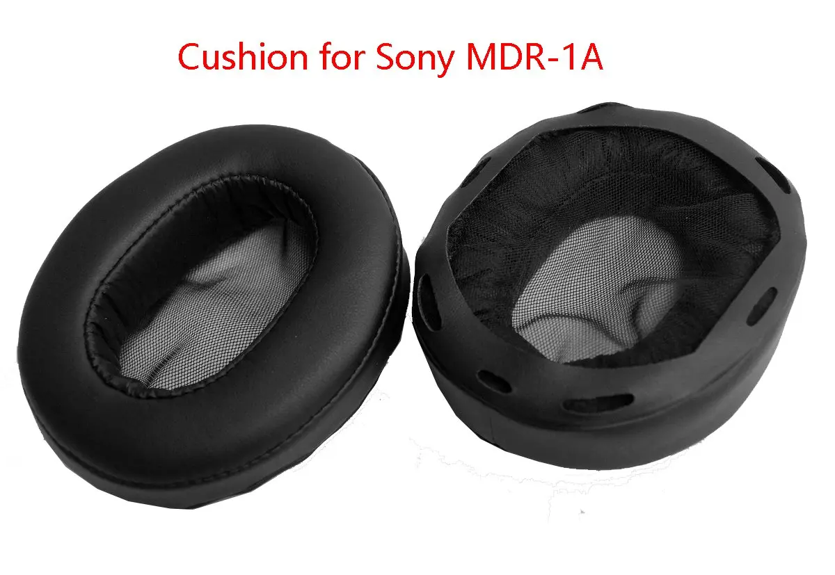ヘッドフォン用レザークッション修理部品,黒のヘッドホンパッド,Sony MDR-1ABT, MDR-1ANC, MDR-1A, MDR-1ADAC, MDR-1A, MDR-1A, 1ペアと互換性があります