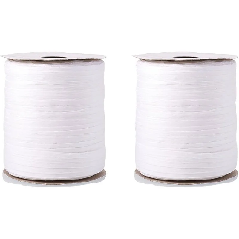 

2 Rolls 91m/roll White Raffia Paper Ribbon Twine Packing String Craft Ribbon for DIY Jewelry Making Christmas Gifts Gift Box