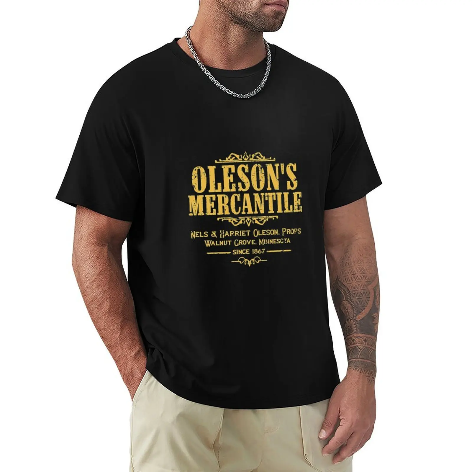 Oleson's Mercantile - From Little House on the Prairie T-Shirt No Iron Casual Short Sleeve Top