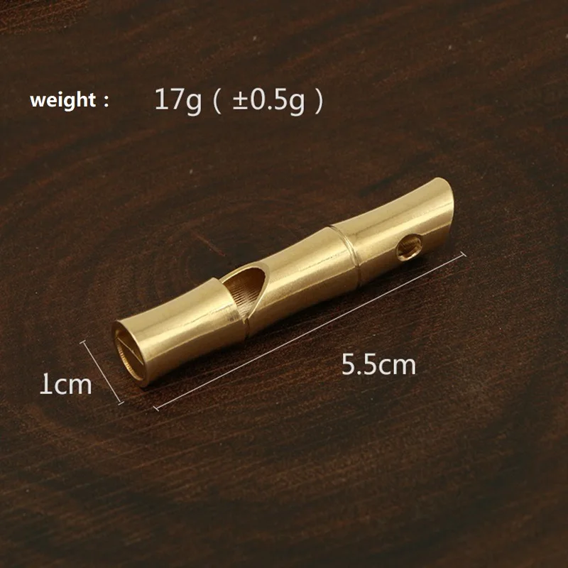 Brass Bamboo Whistle Pure Copper Metal Whistle Outdoor Survival EDC Whistle Stall Artifact Pendant Decoration Survivalist Gear