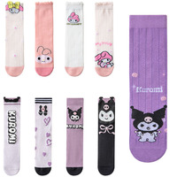 1-12 Year Old New Ins Flow of The Tide Boy Girl Hello Kitty Kuromi Cinnamoroll Cartoon Hosiery Summer Child Knee Sock