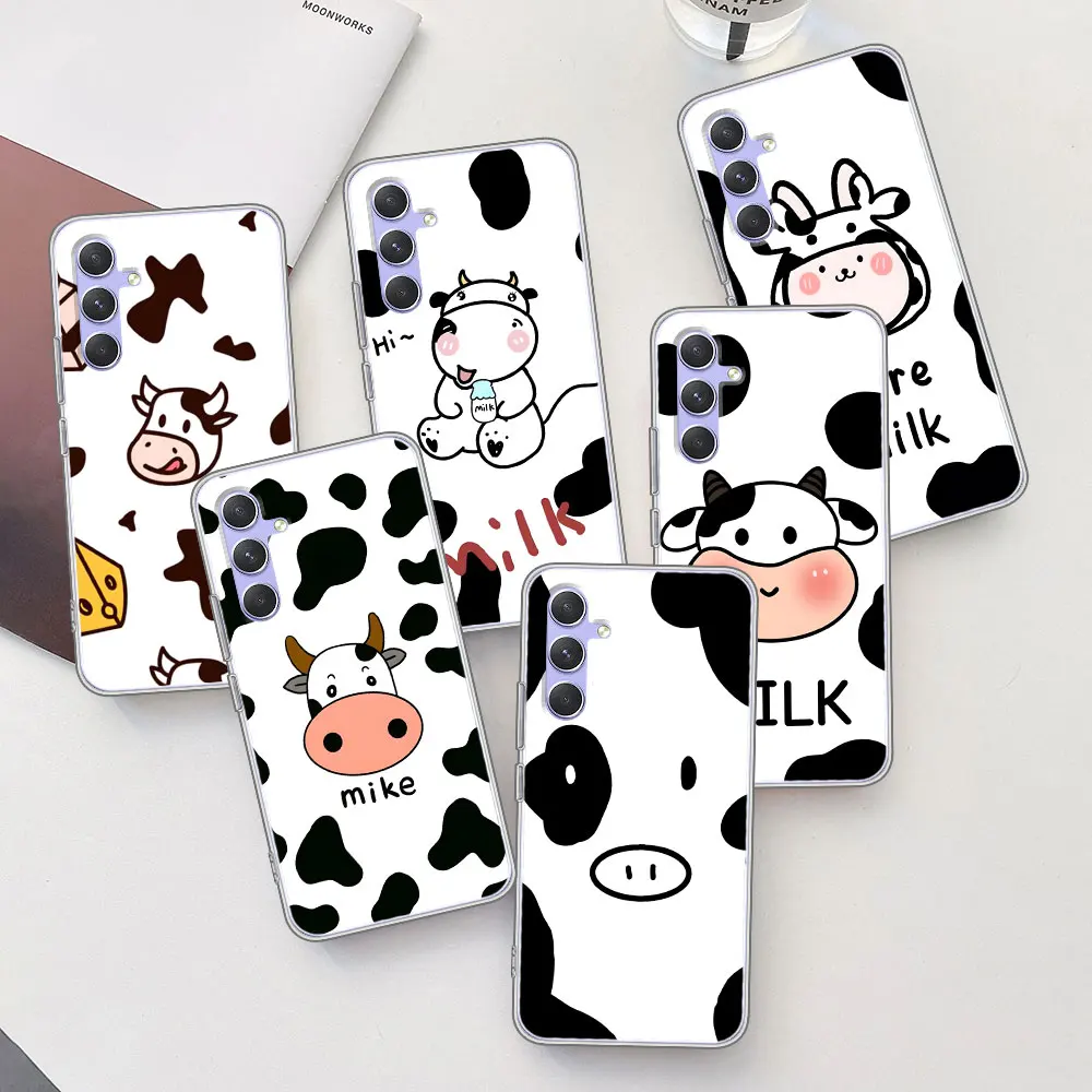 Cute Cow Spots Case For Samsung A32 A15 A16 A17 A54 A14 A34 A22 A51 A53 A12 A13 A23 A52 A55 A35 A31 A33 TPU Soft Phone Cover