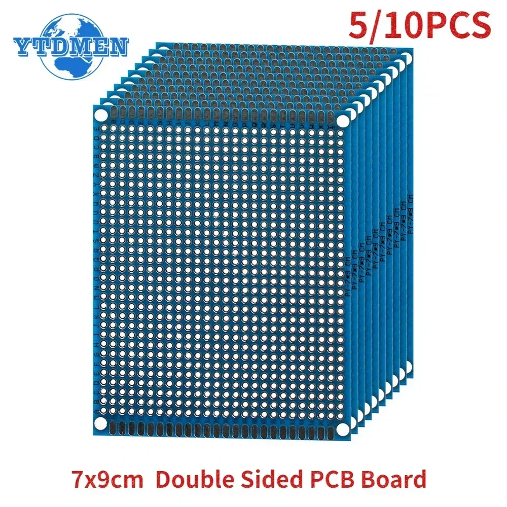 5/10PCS PCB Board Prototype Board Blue 7x9cm Double Sided Universal Printed Circuit Boards DIY Electronic Kit, for Arduino
