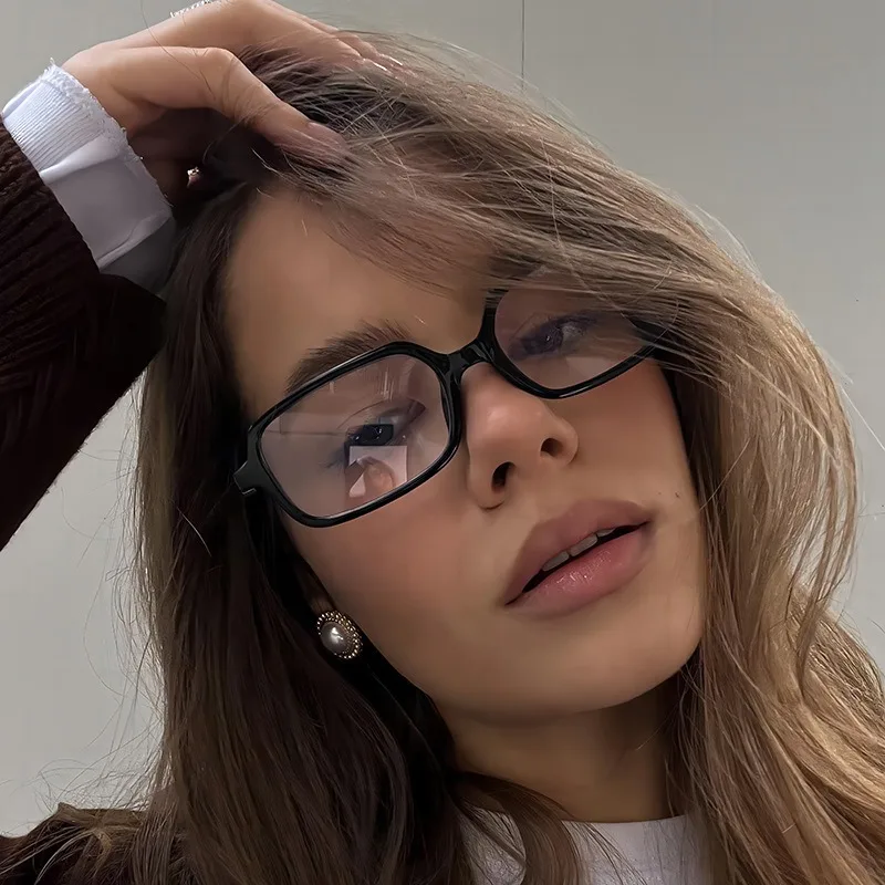 

Новые женские прямоугольные антирадиационные очки, оправа для очков, пластиковая корейская овальная оправа, модные очки