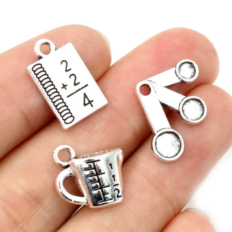 30pcs Antique Silver Plated Measuring Cup Compass Chrams Metal Alloy Pendant DIY Charms DIY Jewelry Making Findings view 3