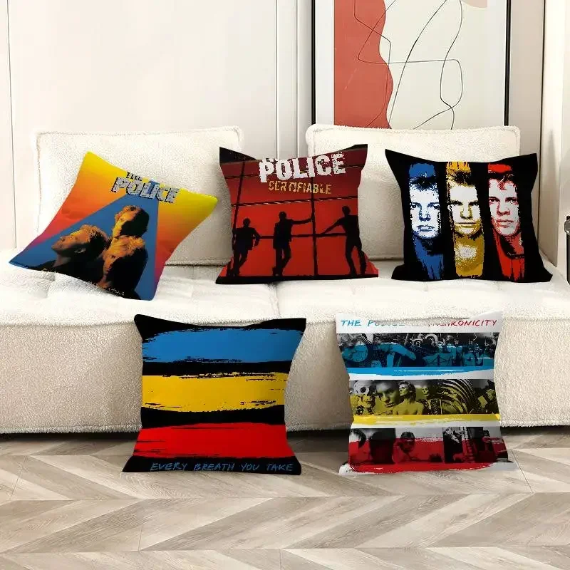R-Rock Band T-The P-Police Decorative Room Aesthetics Pillow Case Home Decor Bedroom Sofa Bed Couch Pillow Cover 45x45
