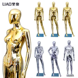 high quality fashion Chrome plating gold female mannequin full body for clothing