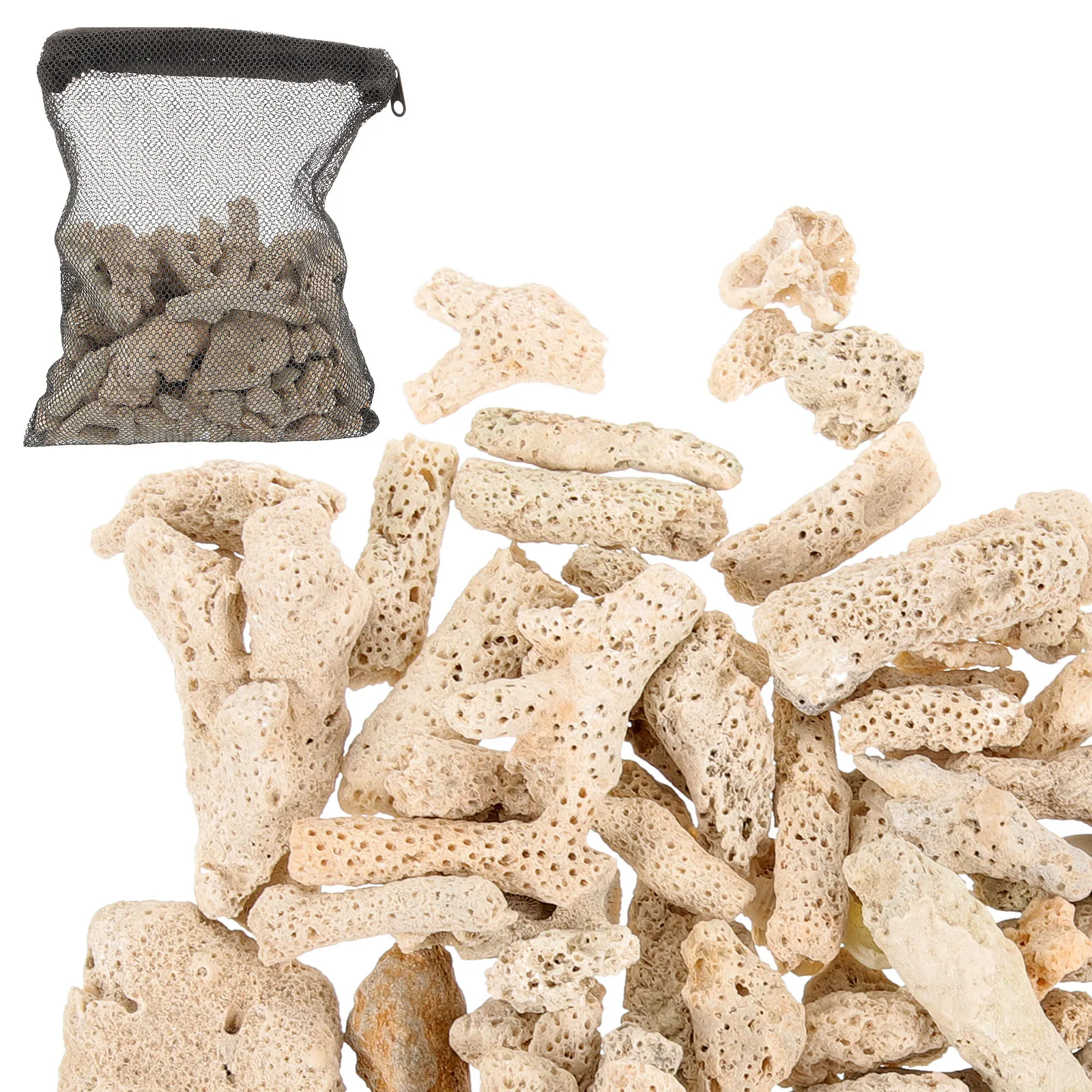 

Crushed Coral Substrate Bone Sand for Freshwater Saltwater Aquarium Tank Filter Media Water Purifier PH Stabilizer Fish Tank