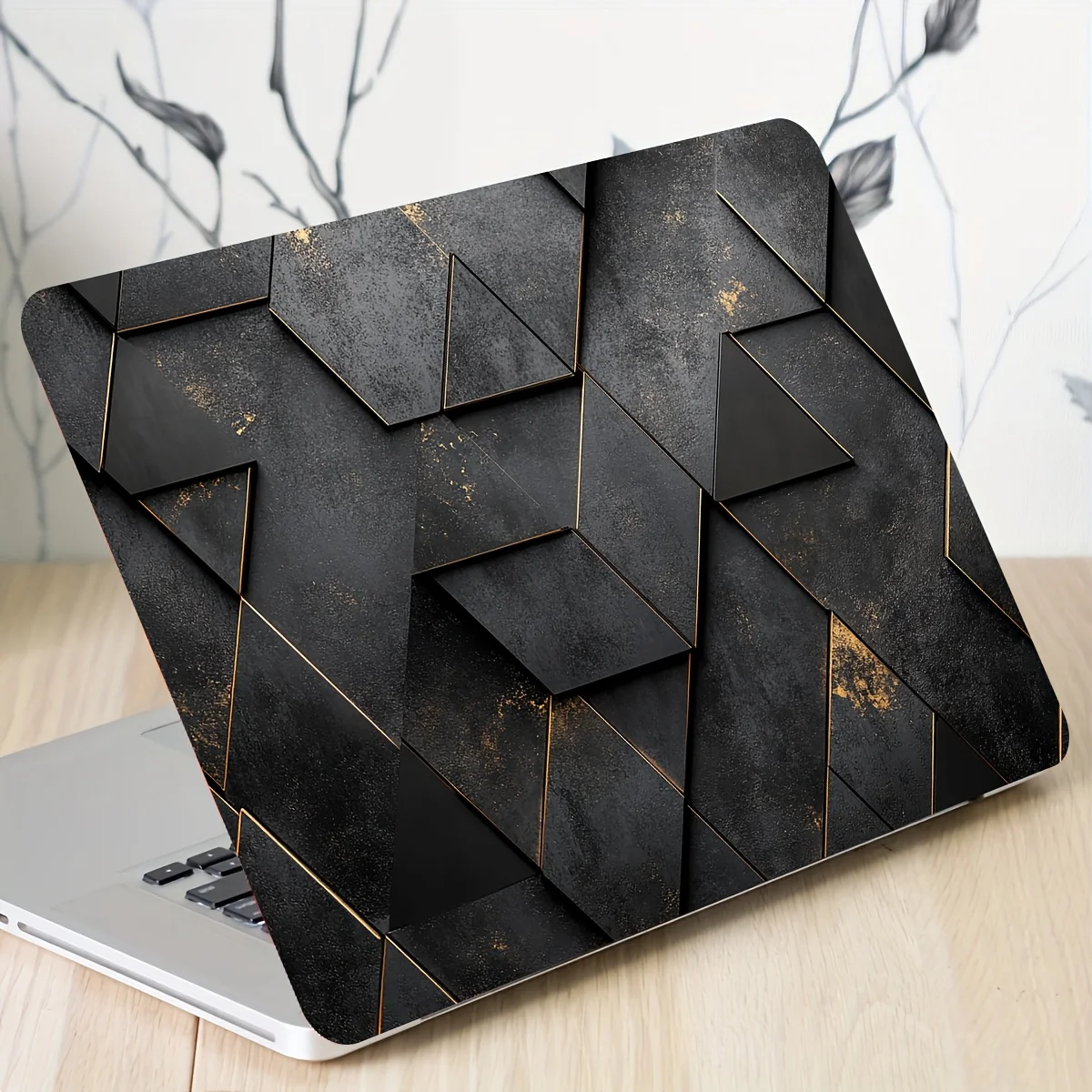 2-Pack Marble Textured Laptop Art Decal Case Non-Reusable Laptop Skin Sticker Decal Waterproof and Scratch Resistant Decal
