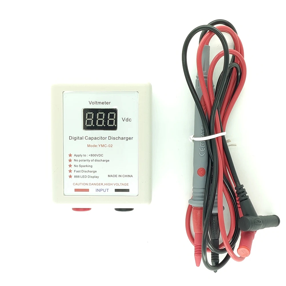 1set Capacitor Discharge Pen DC 800V Digital Display Capacitor Fast Discharger High Voltage Discharge Tool With DC Voltmeter