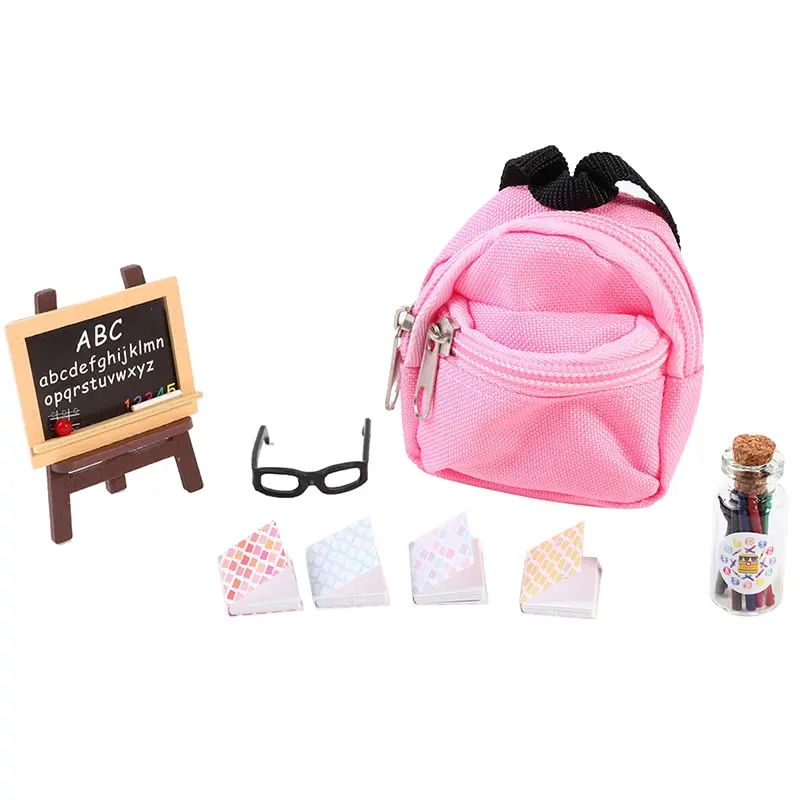 14Pcs School Supplies Doll Accessories For Dollhouse Best Gift Toy For Girl Doll