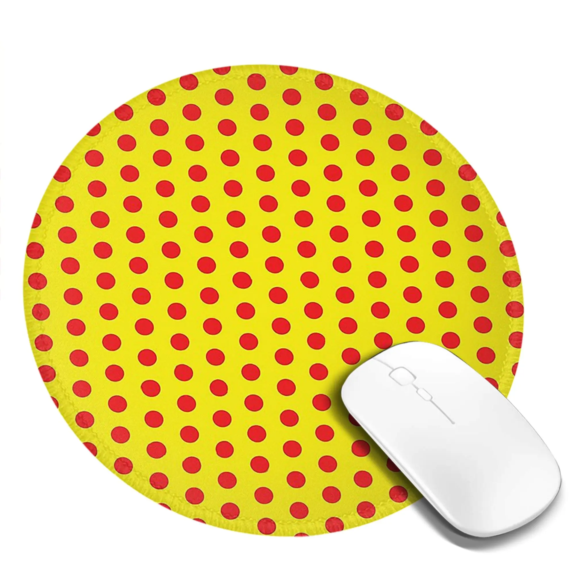 Classic Red and Yellow Polka Dot Mouse Pad Computer Keyboard Mouse Mat Gamer PC Laptop Desk Mat Office Accessories Table Mats
