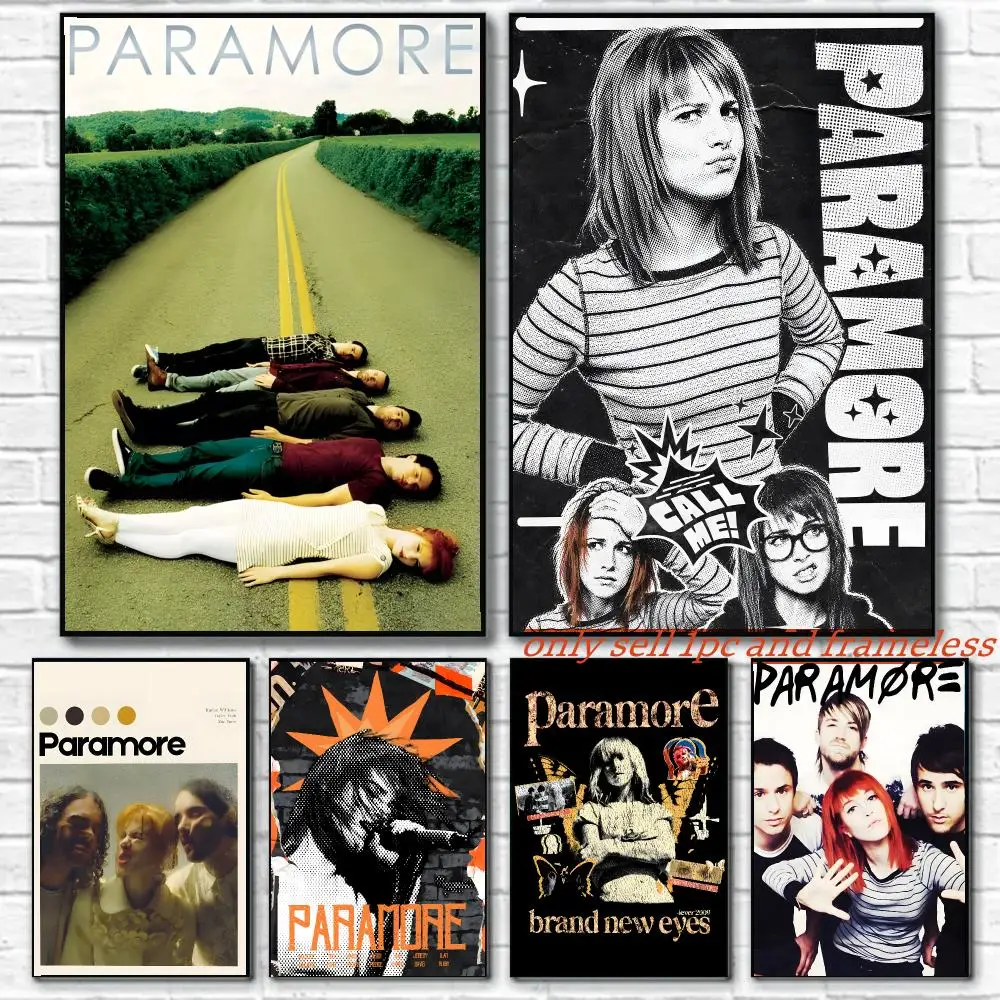 Rock Music P-Paramore Band Poster Art painting with prints Home bedroom bar Outdoor places living room decoration gift