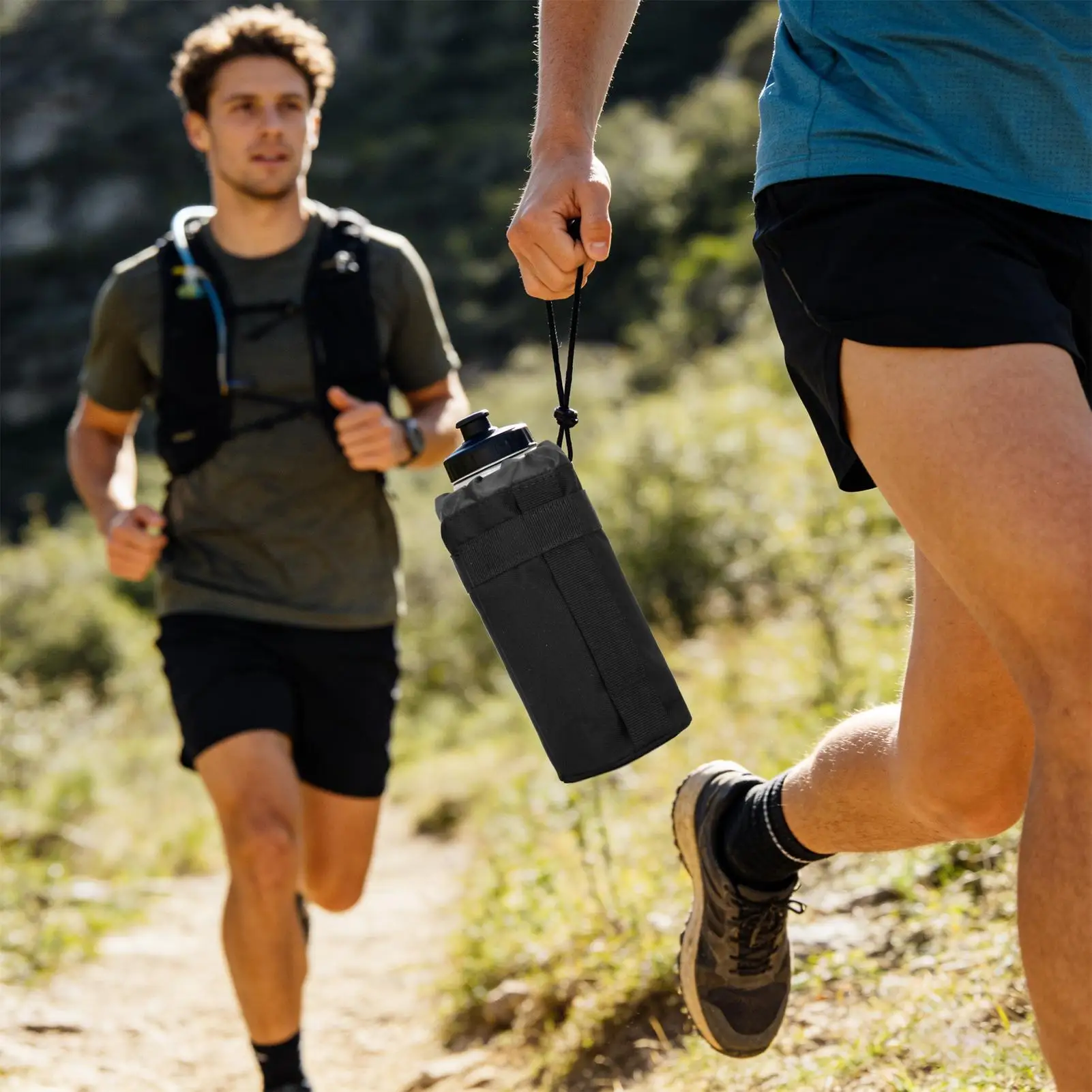Outdoor Water Bottle Carrier Bag, Large Capacity & Waterproof Drawstring Pouch, Keeps Tumbler Secure for Hiking Camping Fishing