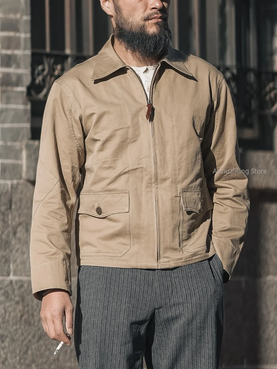 Rugged Bronson USN M-421A Flight Jacket Vintage Unlined Cotton Twill Short Work Outerwear AN-J2